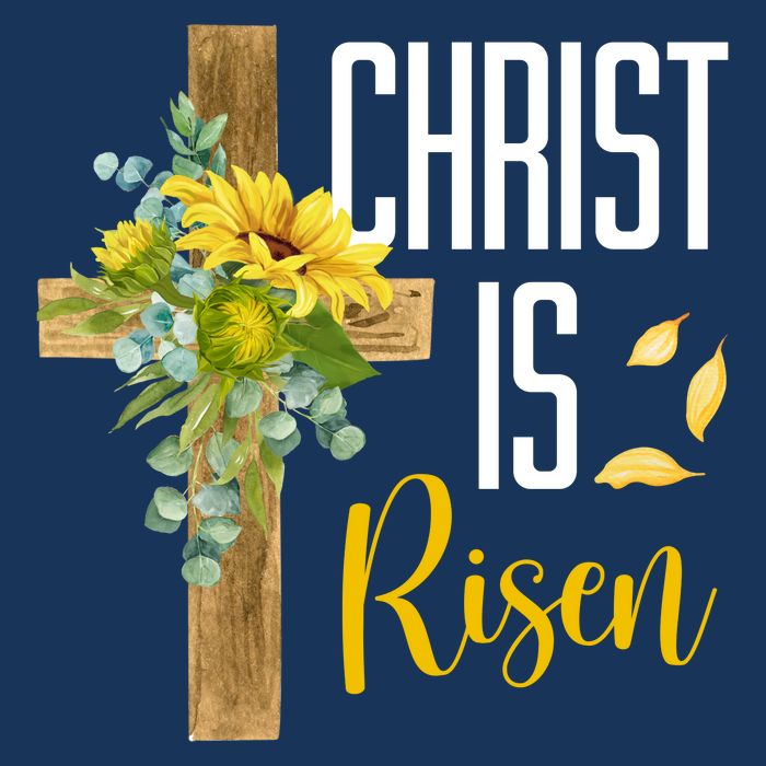 Christ Is Risen Sunflower Cross Easter 16 in Basic Backpack