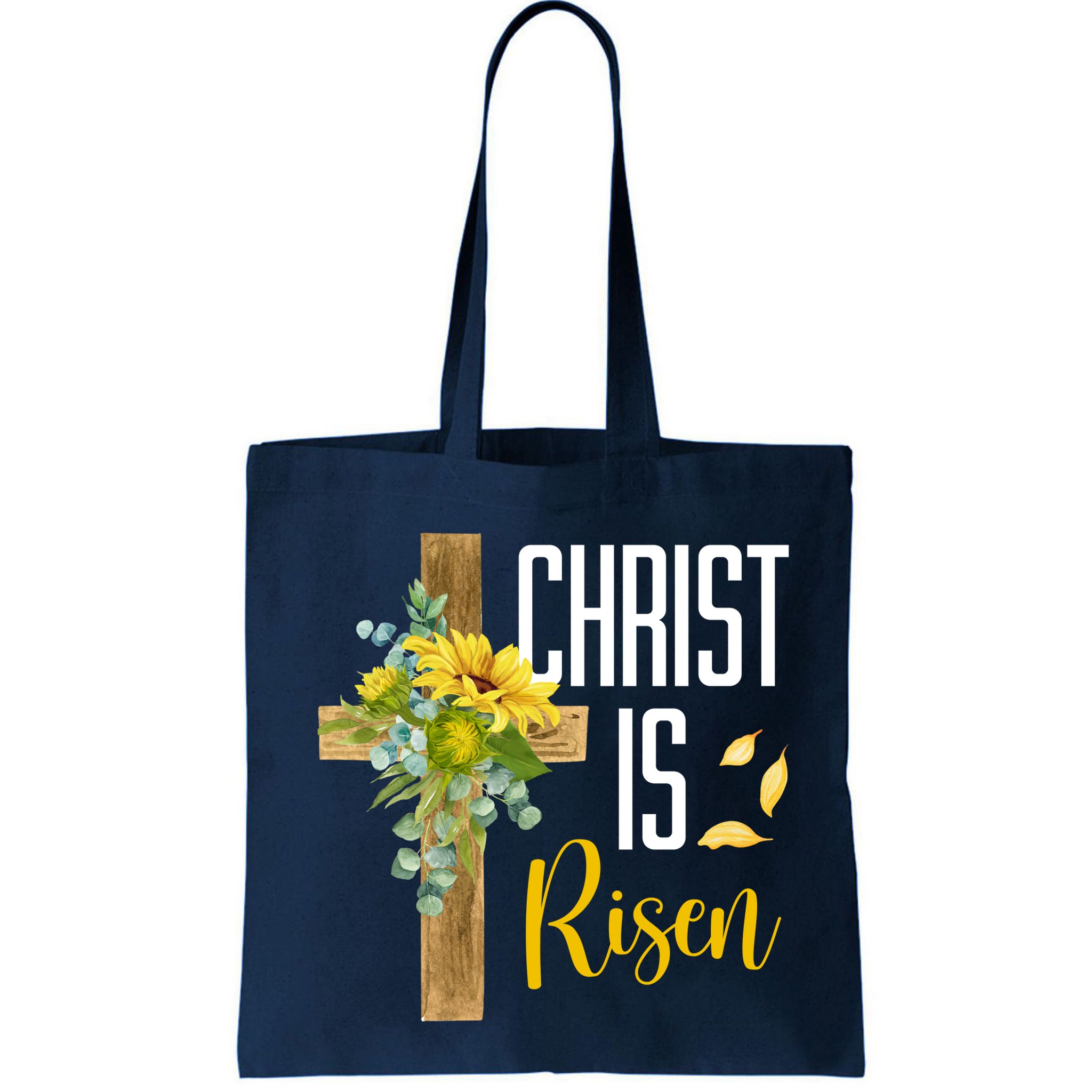 Christ Is Risen Sunflower Cross Easter Bag