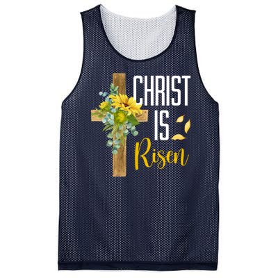 Christ Is Risen Sunflower Cross Easter Mesh Reversible Basketball Jersey Tank