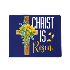 Christ Is Risen Sunflower Cross Easter Mousepad