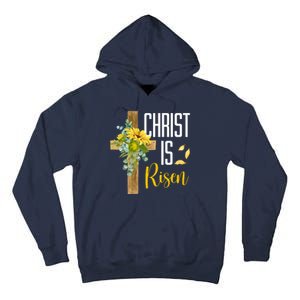 Christ Is Risen Sunflower Cross Easter Tall Hoodie