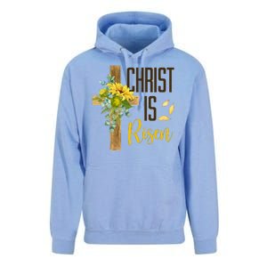 Christ Is Risen Sunflower Cross Easter Unisex Surf Hoodie