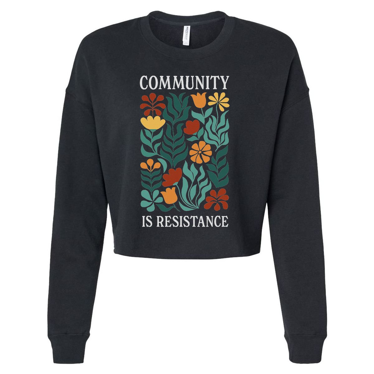 Community Is Resistance Cropped Pullover Crew