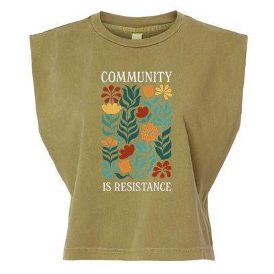 Community Is Resistance Garment-Dyed Women's Muscle Tee