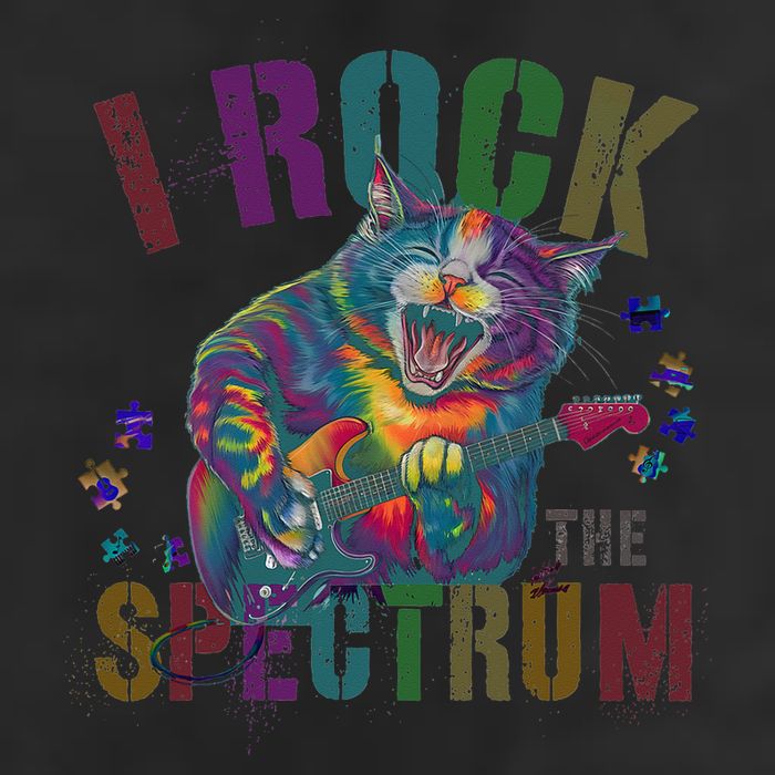 Cute I ROCK THE SPECTRUM Autism Awareness Mommy Respect 7 Panel Mesh Trucker Snapback Hat
