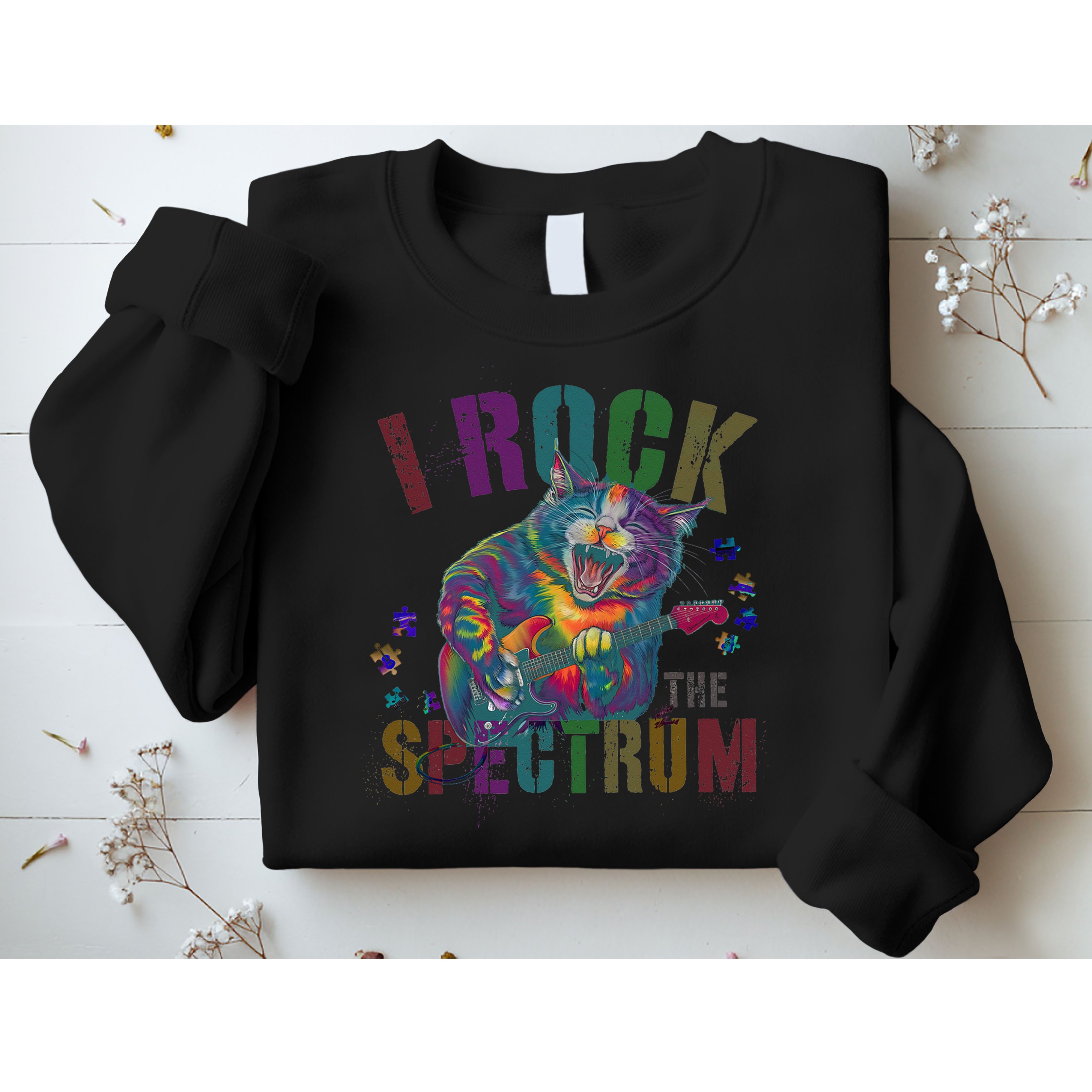 Cute I ROCK THE SPECTRUM Autism Awareness Mommy Respect Sweatshirt