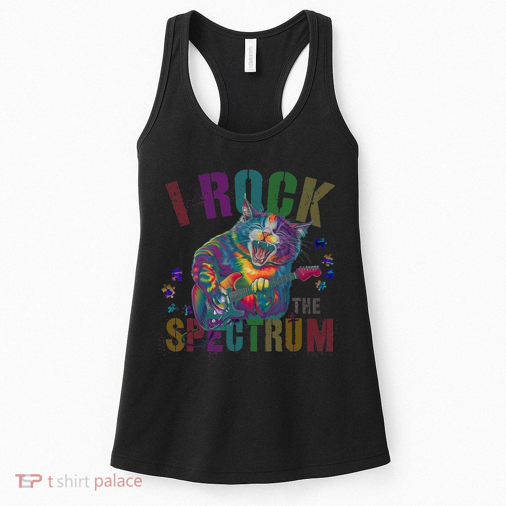 Cute I ROCK THE SPECTRUM Autism Awareness Mommy Respect Womens Tank Top