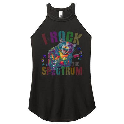 Cute I ROCK THE SPECTRUM Autism Awareness Mommy Respect Women's Perfect Tri Rocker Tank