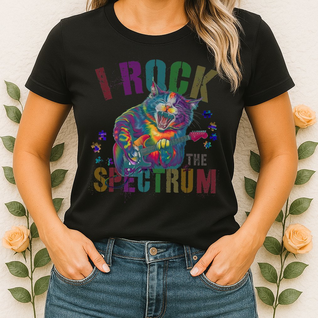 Cute I ROCK THE SPECTRUM Autism Awareness Mommy Respect Womens T-Shirt