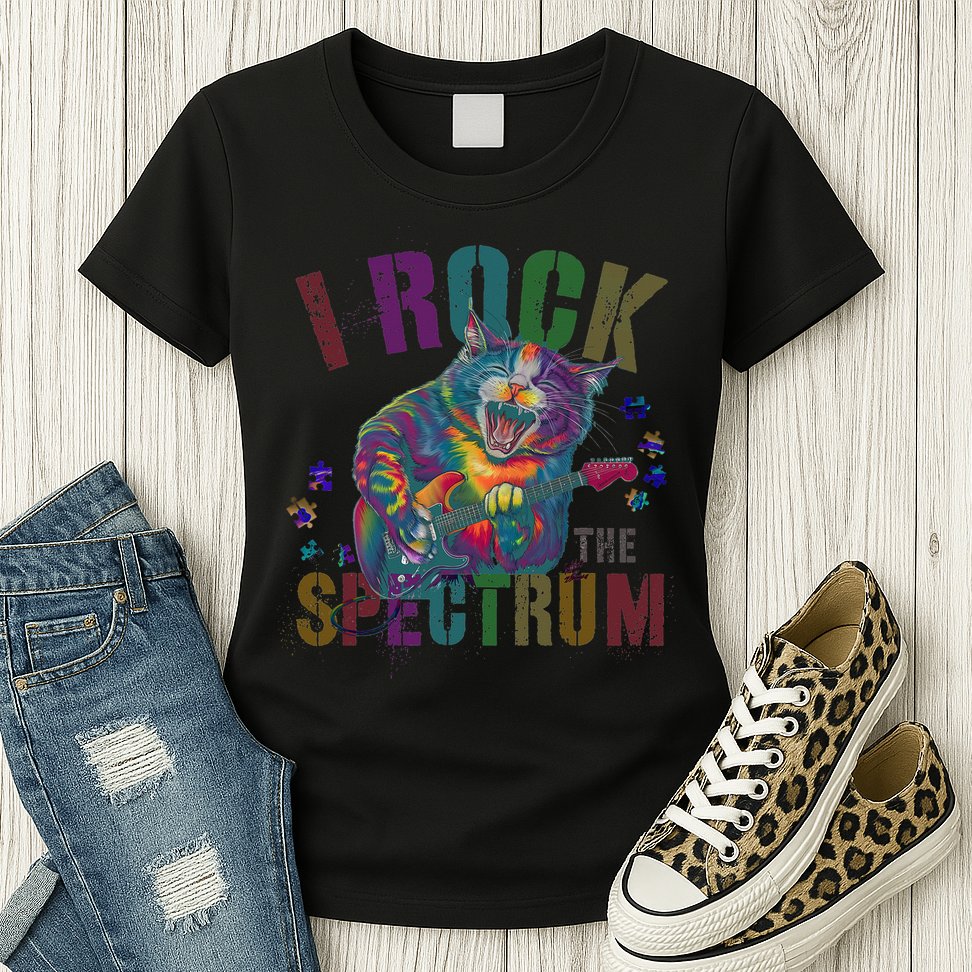 Cute I ROCK THE SPECTRUM Autism Awareness Mommy Respect Womens T-Shirt