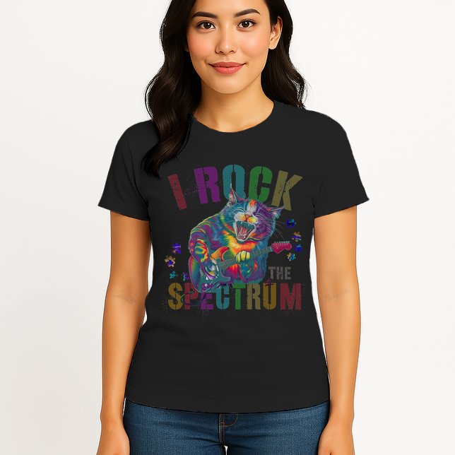 Cute I ROCK THE SPECTRUM Autism Awareness Mommy Respect Womens T-Shirt