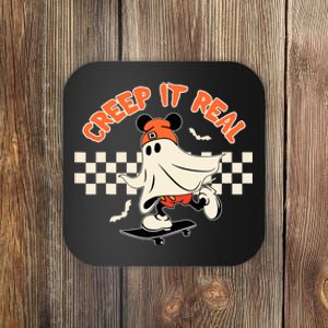 Creep It Real Spooky Ghost Mouse Halloween Coaster