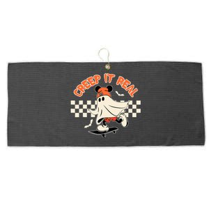 Creep It Real Spooky Ghost Mouse Halloween Large Microfiber Waffle Golf Towel