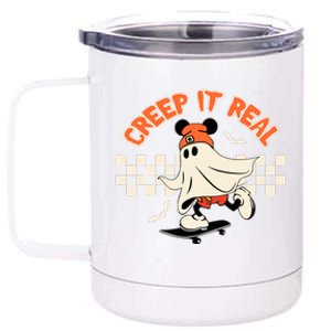 Creep It Real Spooky Ghost Mouse Halloween 12 oz Stainless Steel Tumbler Cup