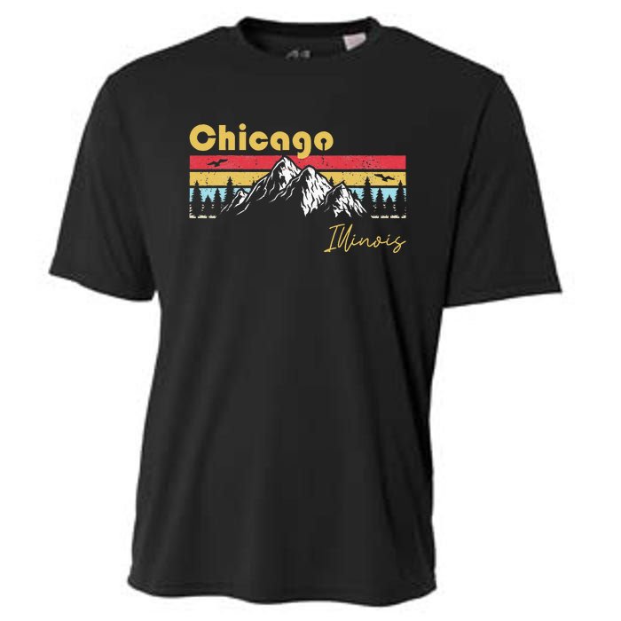 Chicago Illinois Roots Hometown Vintage Home State Pride Cooling Performance Crew T-Shirt