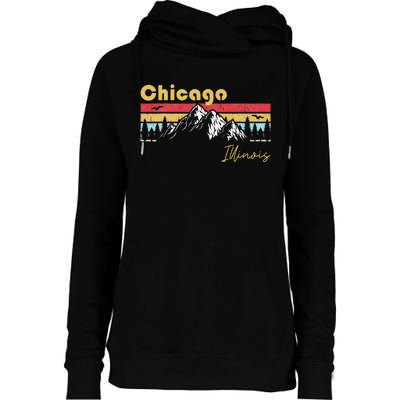 Chicago Illinois Roots Hometown Vintage Home State Pride Womens Funnel Neck Pullover Hood