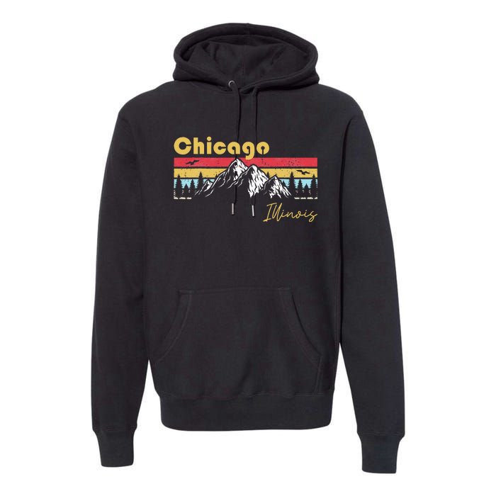 Chicago Illinois Roots Hometown Vintage Home State Pride Premium Hoodie