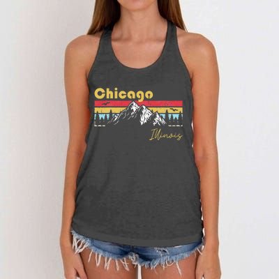 Chicago Illinois Roots Hometown Vintage Home State Pride Women's Knotted Racerback Tank