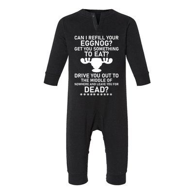 Can I Refill Your Eggnog Funny Christmas Vacation Quote Infant Fleece One Piece