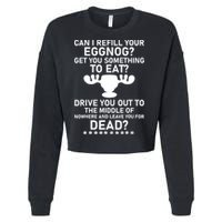 Can I Refill Your Eggnog Funny Christmas Vacation Quote Cropped Pullover Crew