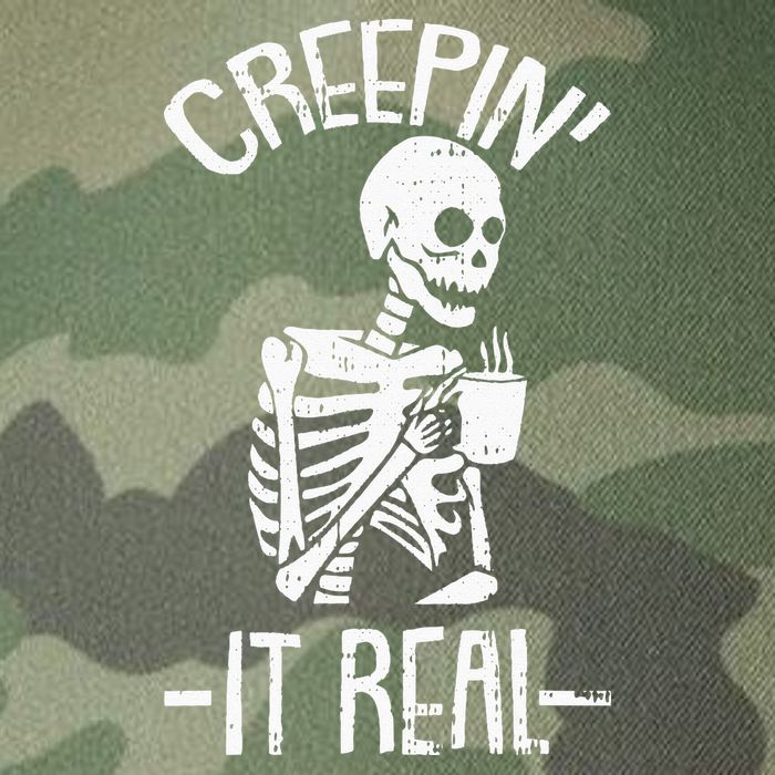 Creepin It Real Lazy Halloween Costume Funny Skeleton Skull Legacy Tie Dye Trucker Hat