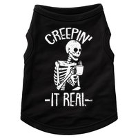 Creepin It Real Lazy Halloween Costume Funny Skeleton Skull Doggie Tank
