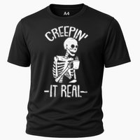 Creepin It Real Lazy Halloween Costume Funny Skeleton Skull Performance Shirt