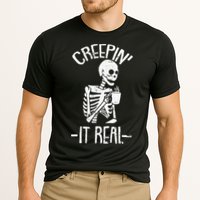 Creepin It Real Lazy Halloween Costume Funny Skeleton Skull Performance Shirt