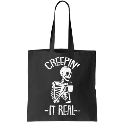 Creepin It Real Lazy Halloween Costume Funny Skeleton Skull Bag