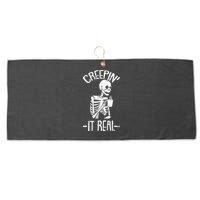 Creepin It Real Lazy Halloween Costume Funny Skeleton Skull Large Microfiber Waffle Golf Towel
