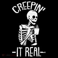 Creepin It Real Lazy Halloween Costume Funny Skeleton Skull Tank Top