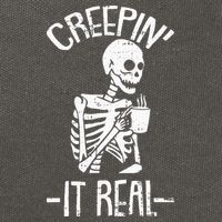 Creepin It Real Lazy Halloween Costume Funny Skeleton Skull Cotton Canvas Backpack