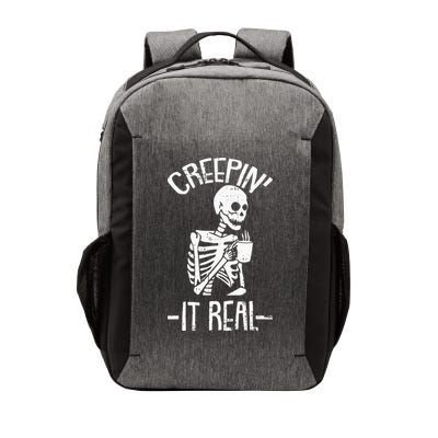 Creepin It Real Lazy Halloween Costume Funny Skeleton Skull Vector Backpack
