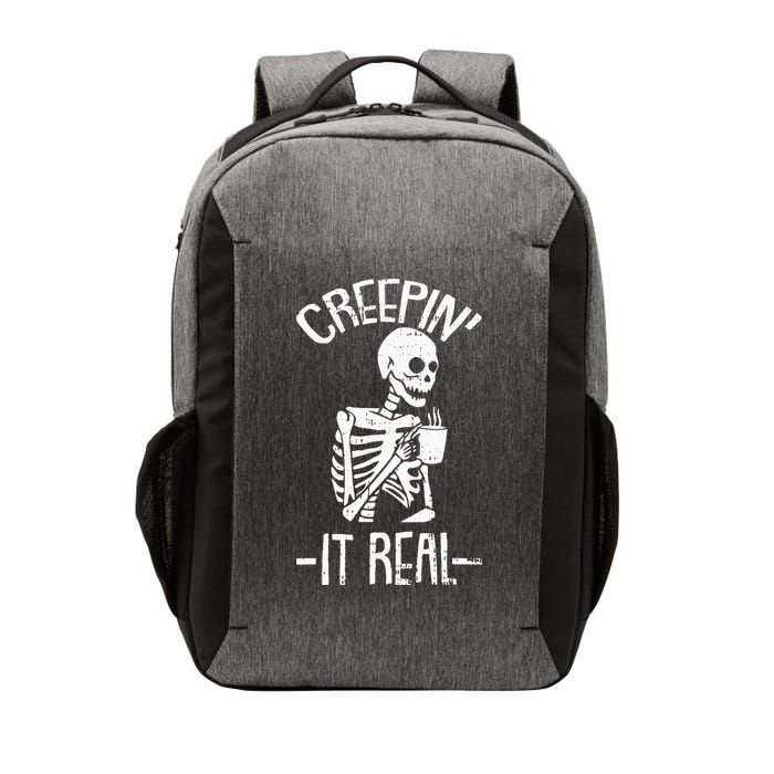Creepin It Real Lazy Halloween Costume Funny Skeleton Skull Vector Backpack