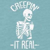 Creepin It Real Lazy Halloween Costume Funny Skeleton Skull Sueded Cloud Jersey T-Shirt