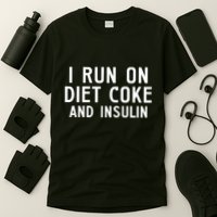 Casual I Run On Diet C.O.K.E And Insulin Printed Hooded T-Shirt