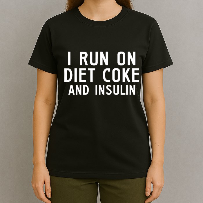 Casual I Run On Diet C.O.K.E And Insulin Printed Hooded T-Shirt