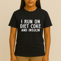Casual I Run On Diet C.O.K.E And Insulin Printed Hooded T-Shirt