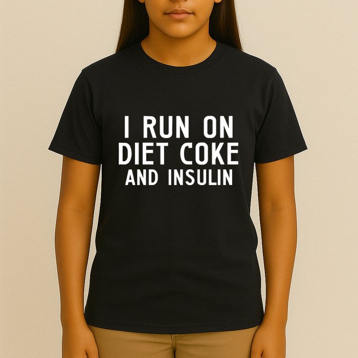 Casual I Run On Diet C.O.K.E And Insulin Printed Hooded T-Shirt