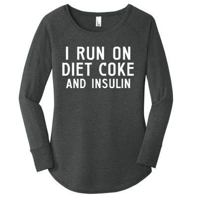 Casual I Run On Diet C.O.K.E And Insulin Printed Hooded Women's Perfect Tri Tunic Long Sleeve Shirt