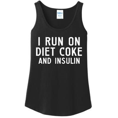 Casual I Run On Diet C.O.K.E And Insulin Printed Hooded Ladies Essential Tank