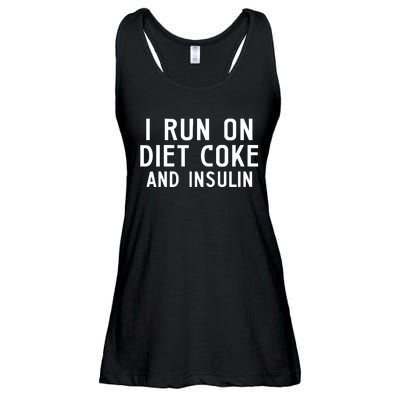 Casual I Run On Diet C.O.K.E And Insulin Printed Hooded Ladies Essential Flowy Tank