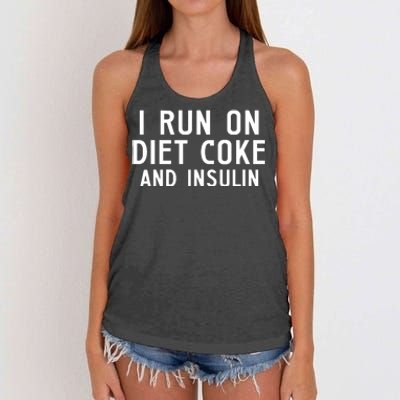 Casual I Run On Diet C.O.K.E And Insulin Printed Hooded Women's Knotted Racerback Tank