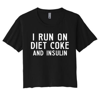 Casual I Run On Diet C.O.K.E And Insulin Printed Hooded Women's Crop Top Tee