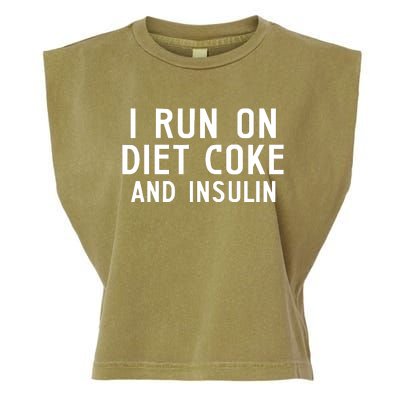 Casual I Run On Diet C.O.K.E And Insulin Printed Hooded Garment-Dyed Women's Muscle Tee