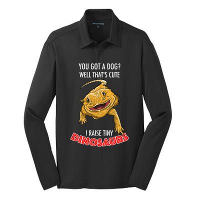 Cool I Raise Tiny Dinosaurs Funny Bearded Dragon Pet Gift Meaningful Gift Silk Touch Performance Long Sleeve Polo