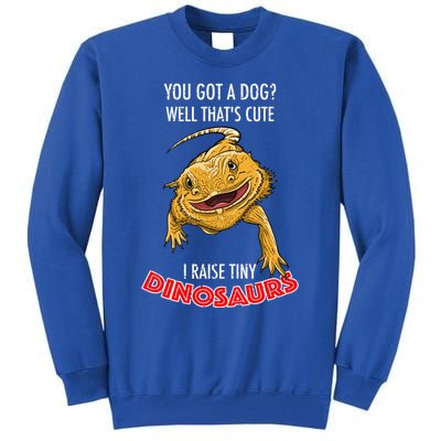 Cool I Raise Tiny Dinosaurs Funny Bearded Dragon Pet Gift Meaningful Gift Tall Sweatshirt