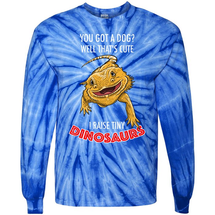 Cool I Raise Tiny Dinosaurs Funny Bearded Dragon Pet Gift Meaningful Gift Tie-Dye Long Sleeve Shirt