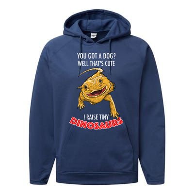 Cool I Raise Tiny Dinosaurs Funny Bearded Dragon Pet Gift Meaningful Gift Performance Fleece Hoodie