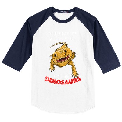 Cool I Raise Tiny Dinosaurs Funny Bearded Dragon Pet Gift Meaningful Gift Baseball Sleeve Shirt